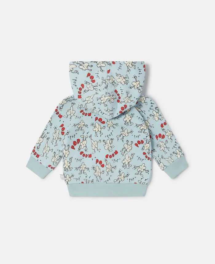 Stella McCartney Popcorn Print Zip Hoodie Blue Kids Sweatshirt And TShirts