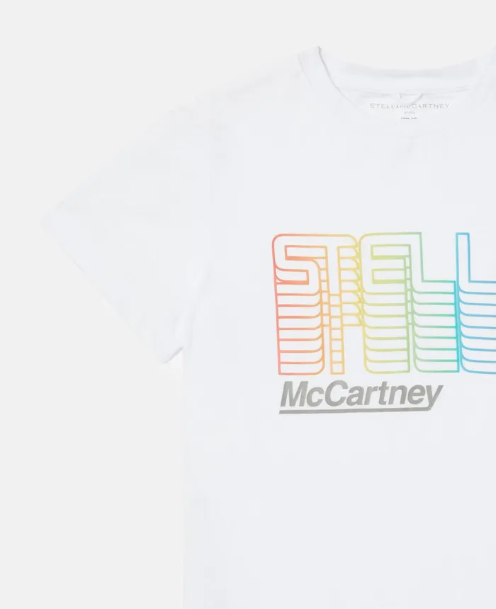 Stella McCartney Rainbow Stella Logo Active TShirt White Kids TShirts And Sweatshirt