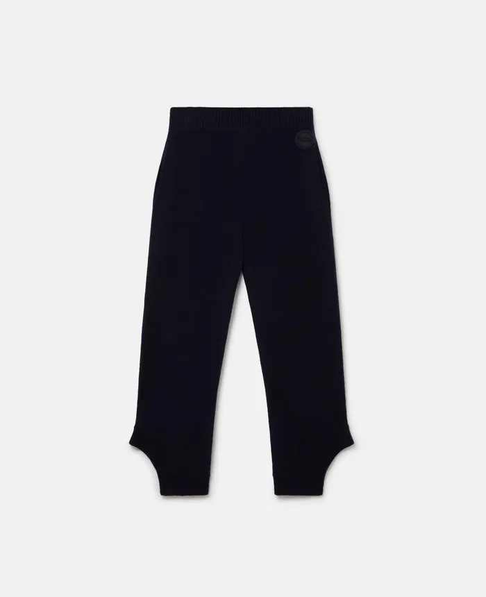 Stella McCartney SWave Regenerated Cashmere Knitted Trousers Navy Women Trousers And Shorts Stella McCartney SWave Regenerated Cashmere Knitted Trousers Navy Women Trousers And Shorts