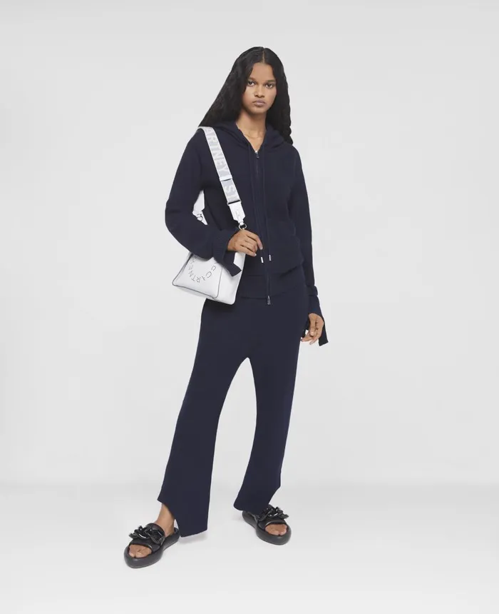 Stella McCartney SWave Regenerated Cashmere Knitted Trousers Navy Women Trousers And Shorts Stella McCartney SWave Regenerated Cashmere Knitted Trousers Navy Women Trousers And Shorts