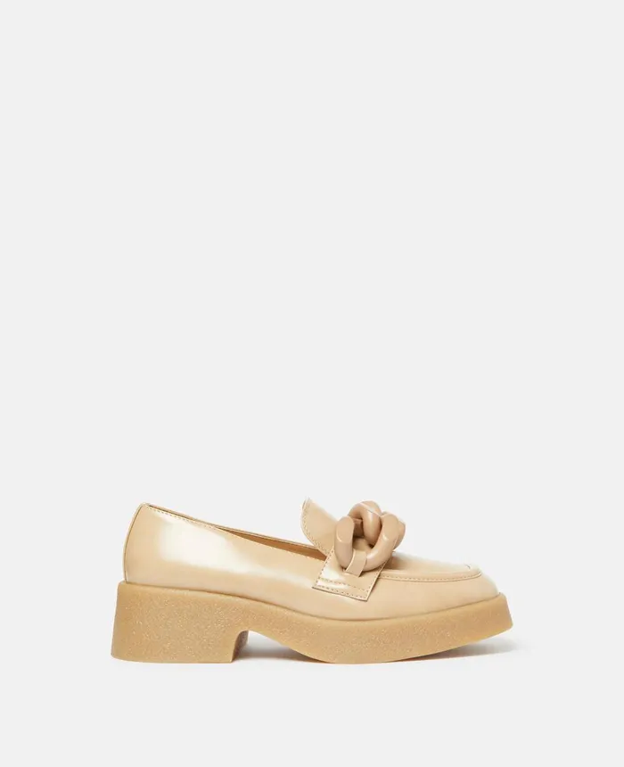 Stella McCartney Skyla Patent Chunky Loafers Beige Women Flats