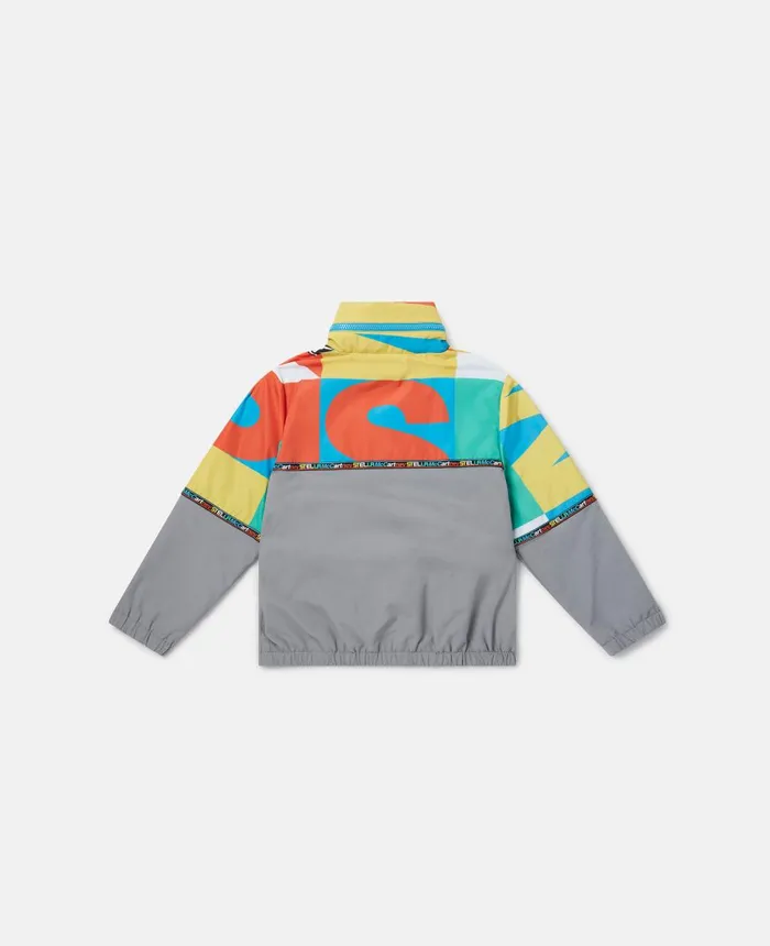 Stella McCartney SMC Logo Colourblock Active Hooded Jacket Multicolour Kids Outerwear Stella McCartney SMC Logo Colourblock Active Hooded Jacket Multicolour Kids Outerwear