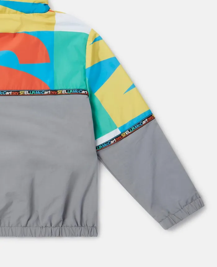 Stella McCartney SMC Logo Colourblock Active Hooded Jacket Multicolour Kids Outerwear Stella McCartney SMC Logo Colourblock Active Hooded Jacket Multicolour Kids Outerwear