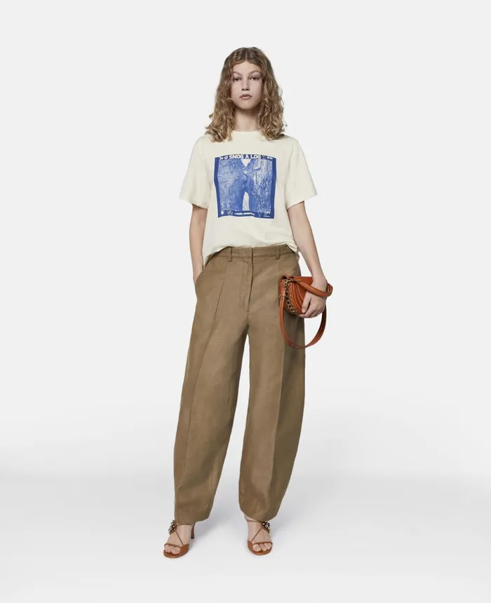 Stella McCartney SnogaLog Regenerative Cotton TShirt Ecru Women Sweatshirts And TShirts Stella McCartney SnogaLog Regenerative Cotton TShirt Ecru Women Sweatshirts And TShirts