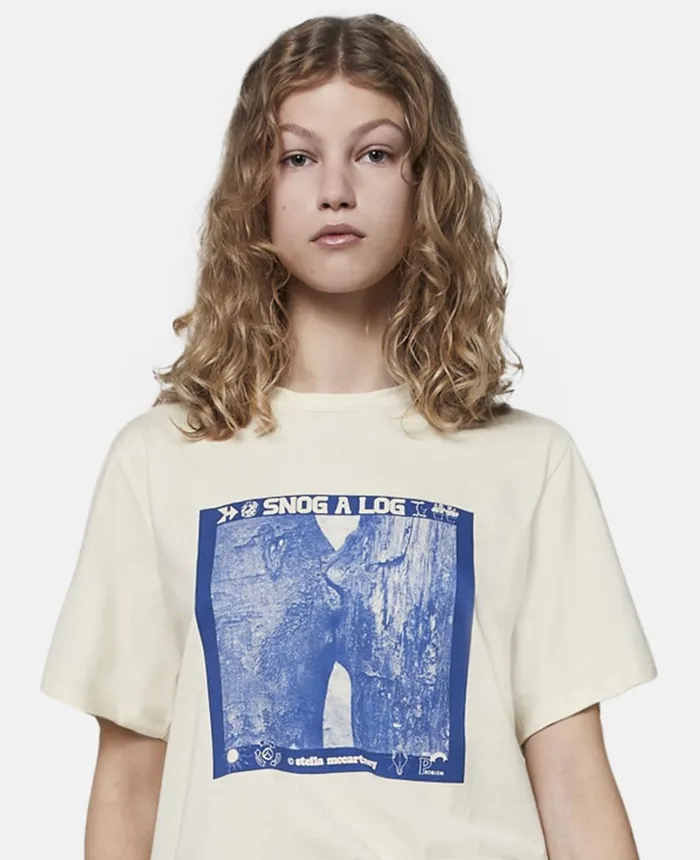 Stella McCartney SnogaLog Regenerative Cotton TShirt Ecru Women Sweatshirts And TShirts Stella McCartney SnogaLog Regenerative Cotton TShirt Ecru Women Sweatshirts And TShirts