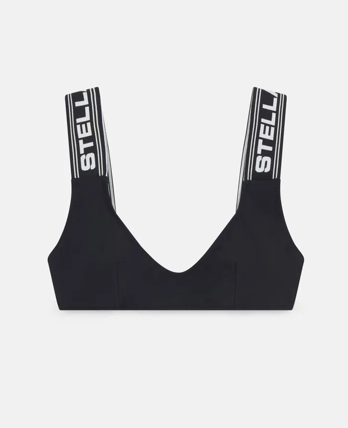 Stella McCartney Sporty Logo Padded Brassiere Bra Black Women Swimwear