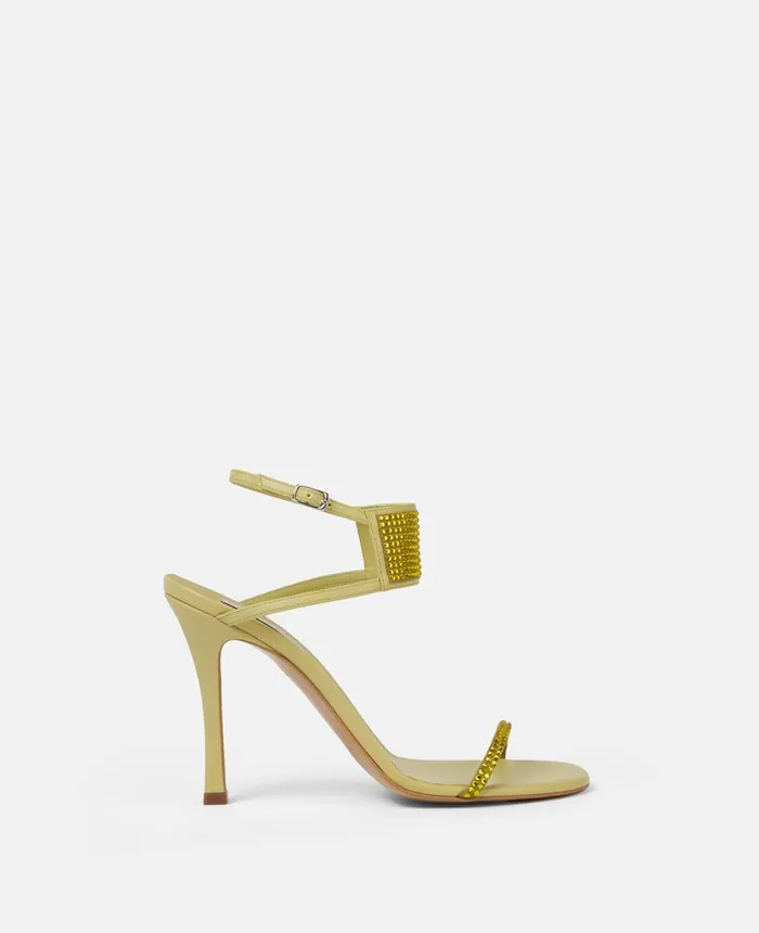 Stella McCartney Stella 100 Crystal Stiletto Sandals Pistachio Women Heels