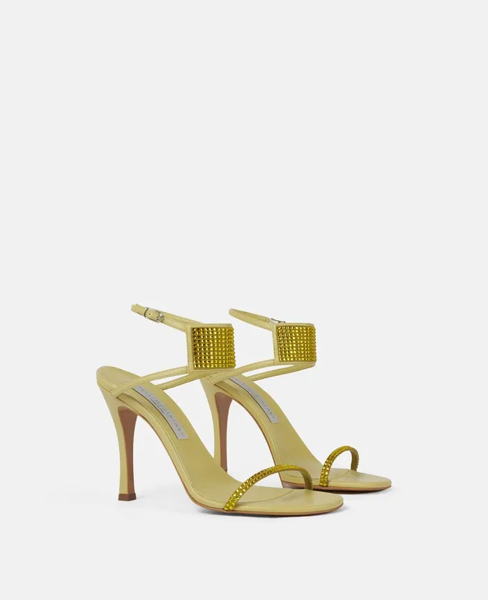 Stella McCartney Stella 100 Crystal Stiletto Sandals Pistachio Women Heels