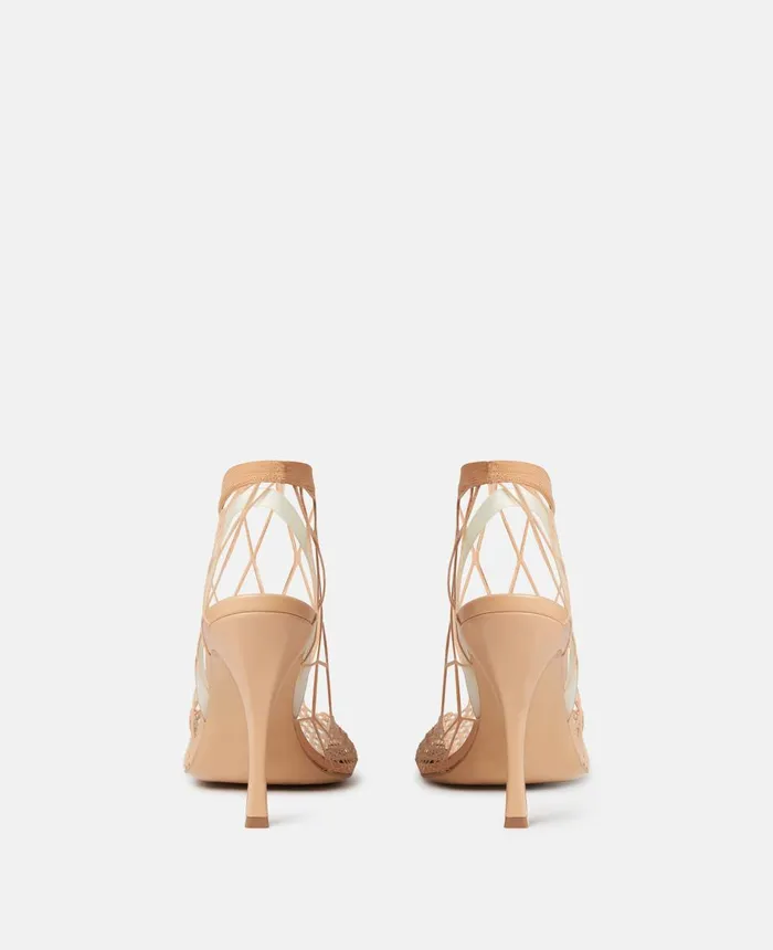 Stella McCartney Stella 100 Fishnet Shoe Boots Camel Women Heels