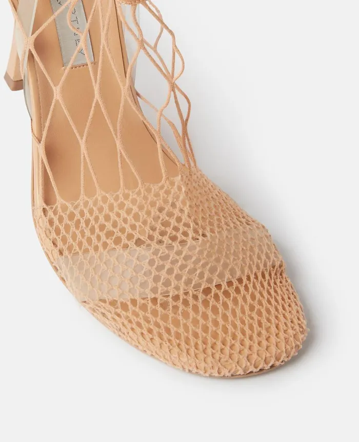 Stella McCartney Stella 100 Fishnet Shoe Boots Camel Women Heels