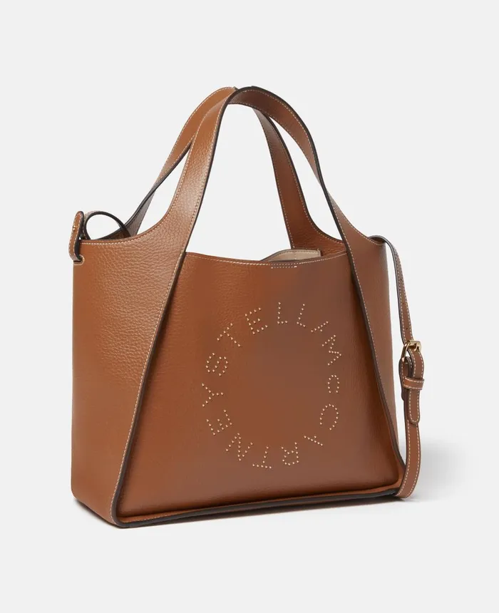 Stella McCartney Stella Logo Grainy Studded Crossbody Bag Pecan Women TopHandle Bags Stella McCartney Stella Logo Grainy Studded Crossbody Bag Pecan Women TopHandle Bags