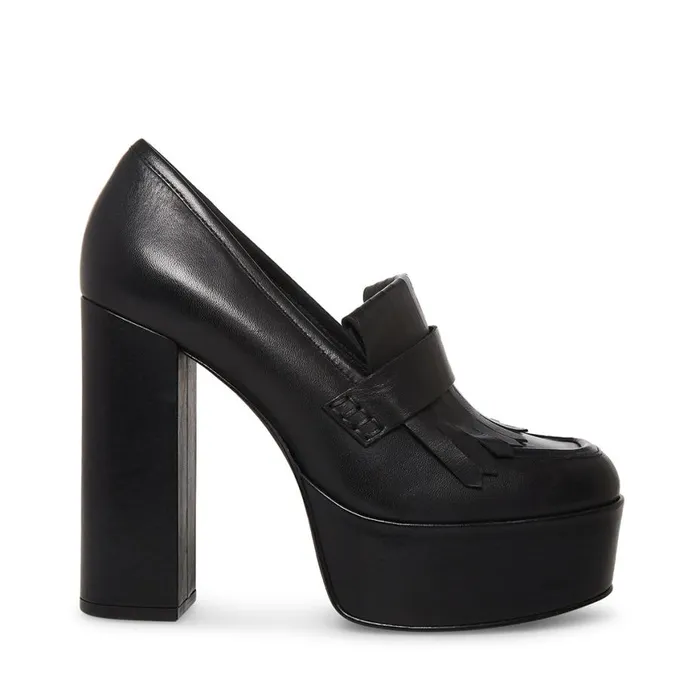 Steve Madden Ada Black Leather Womens Heels