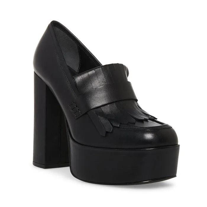Steve Madden Ada Black Leather Womens Heels