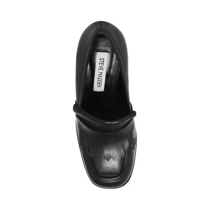 Steve Madden Ada Black Leather Womens Heels