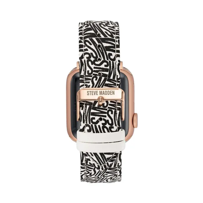 Steve Madden Apple Watch Logo Watch Band BlackWhite 3840mm Womens Watches