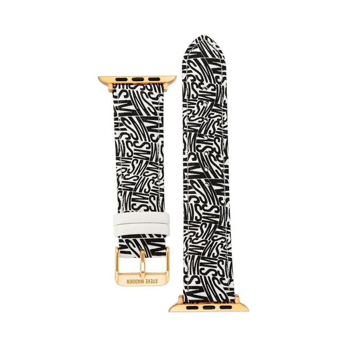 Steve Madden Apple Watch Logo Watch Band BlackWhite 4244mm Womens Watches