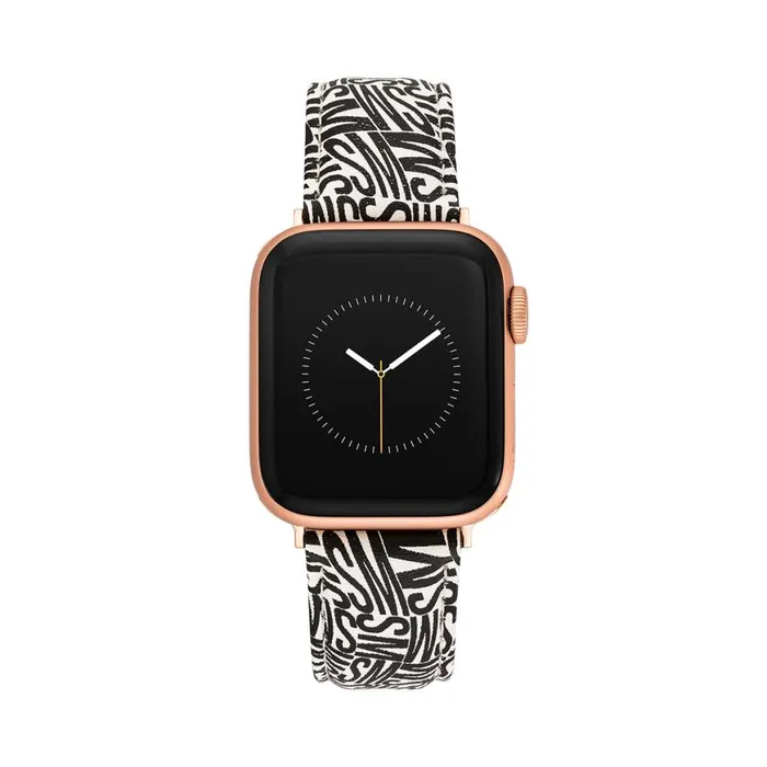 Steve Madden Apple Watch Logo Watch Band BlackWhite 4244mm Womens Watches
