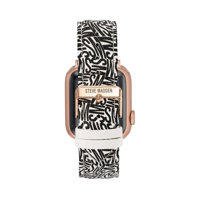 Steve Madden Apple Watch Logo Watch Band BlackWhite 4244mm Womens Watches