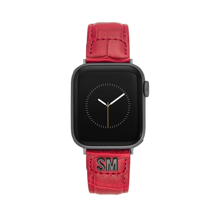 Steve Madden Apple Watch Textured Watch Band Red 4244mm Womens Watches
