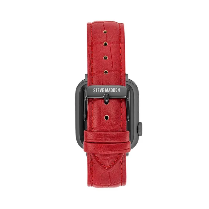 Steve Madden Apple Watch Textured Watch Band Red 4244mm Womens Watches
