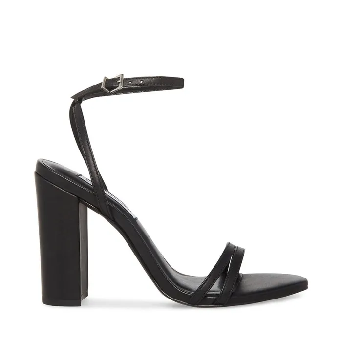 Steve Madden Candid Black Leather Womens Heels
