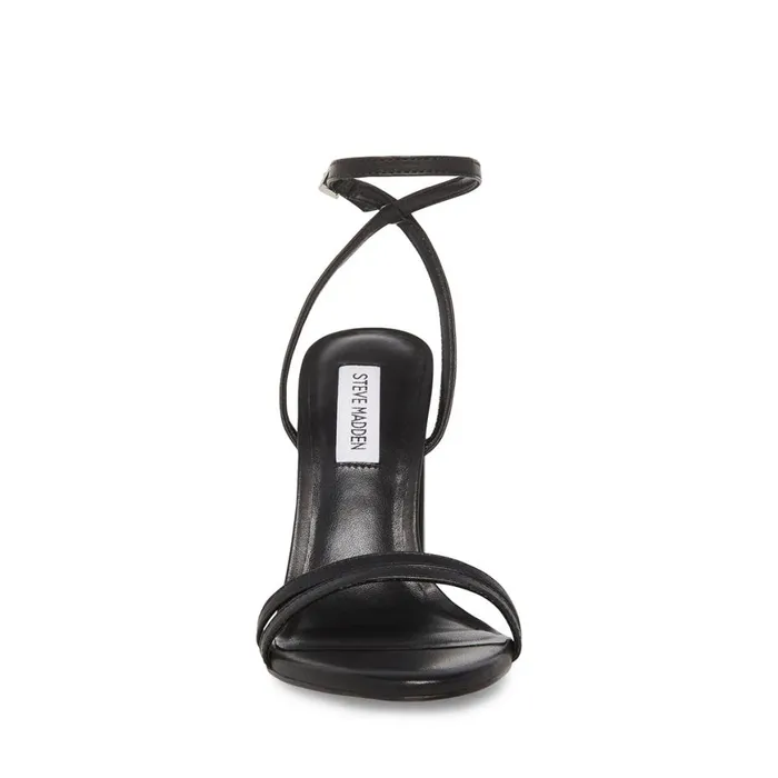 Steve Madden Candid Black Leather Womens Heels