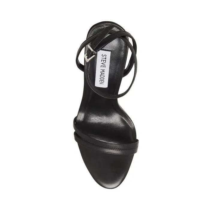 Steve Madden Candid Black Leather Womens Heels