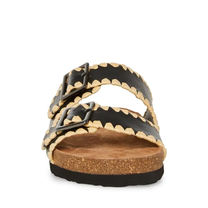 Steve Madden Cheyanne Black Leather Womens Sandals