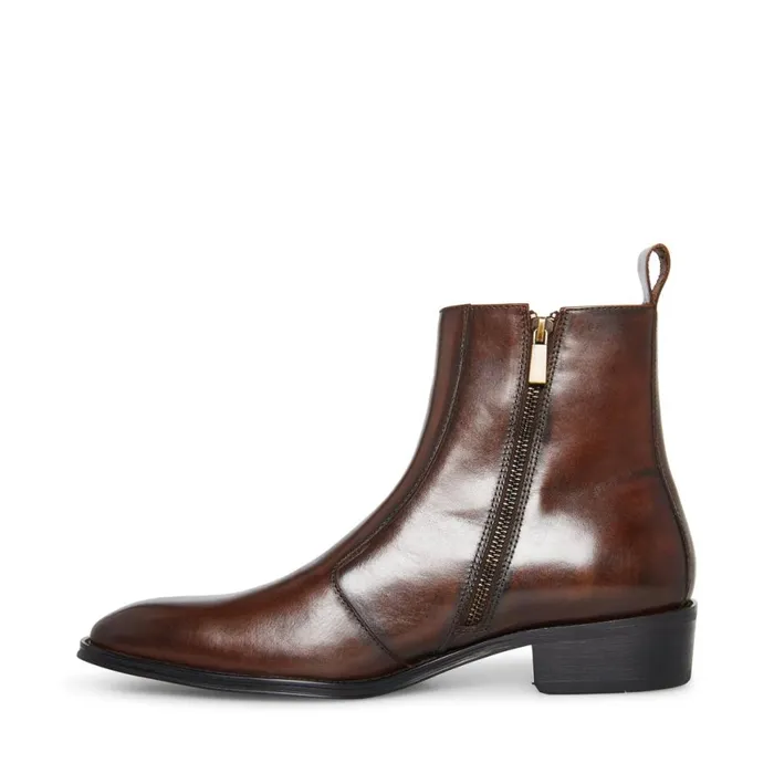 Steve Madden Haynes Brown Leather Mens Boots Steve Madden Haynes Brown Leather Mens Boots