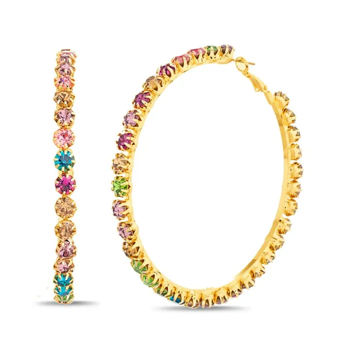 Steve Madden Hoopriri Rainbow Multi Womens Jewelry