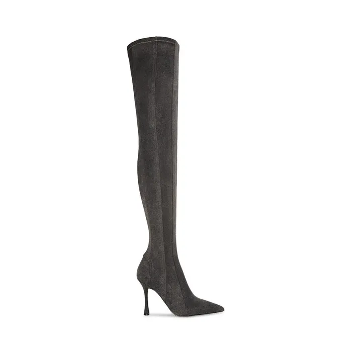 Steve Madden Jazlyn Black Denim Womens Boots and Booties