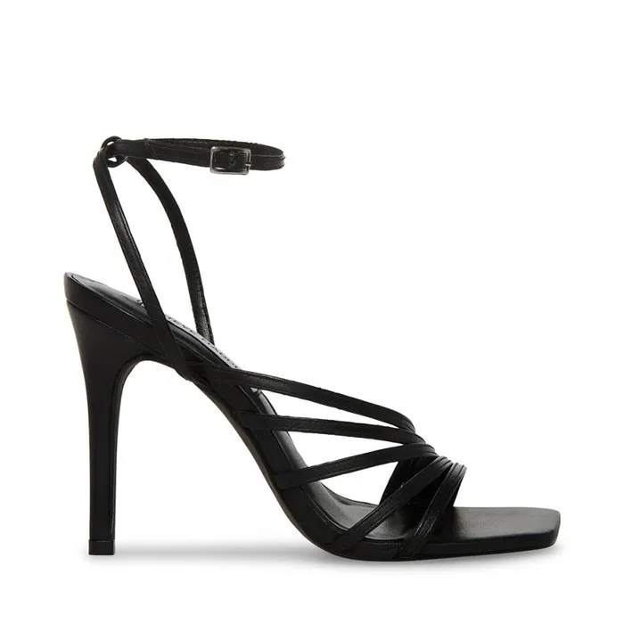 Steve Madden Kamila Black Leather Womens Heels