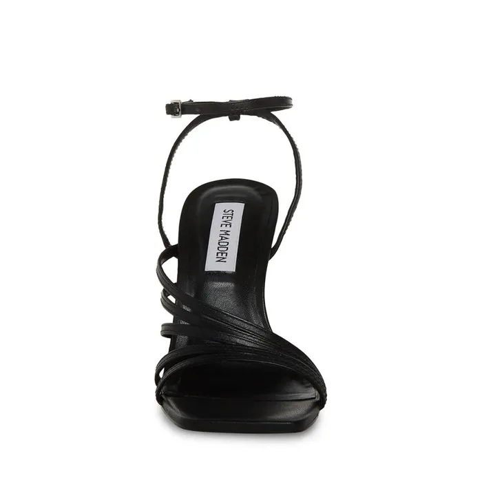 Steve Madden Kamila Black Leather Womens Heels
