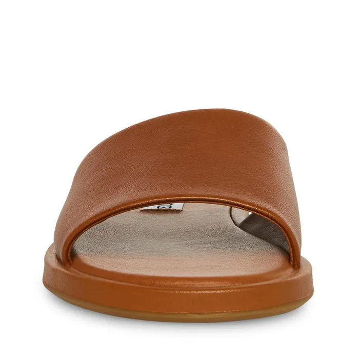 Steve Madden Kaya Brown Leather Womens Sandals