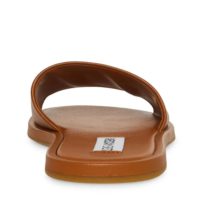Steve Madden Kaya Brown Leather Womens Sandals