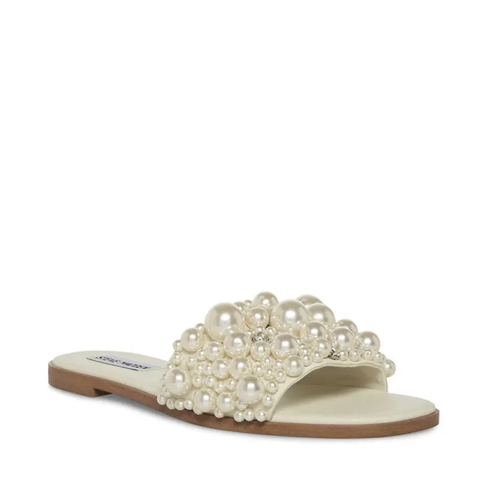 Steve Madden Knicky Ivory Womens Sandals