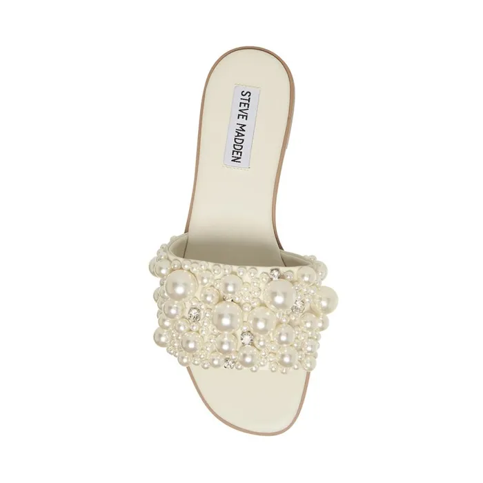 Steve Madden Knicky Ivory Womens Sandals