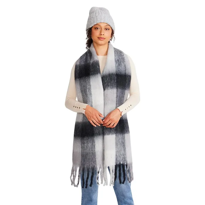 Steve Madden Knit Beanie andAmp Scarf Box Set Grey Multi Womens Hats Scarves and Gloves Steve Madden Knit Beanie andAmp Scarf Box Set Grey Multi Womens Hats Scarves and Gloves