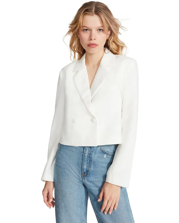 Steve Madden Kourtney Blazer White Womens Jackets and Coats