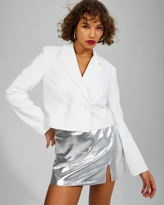 Steve Madden Kourtney Blazer White Womens Jackets and Coats