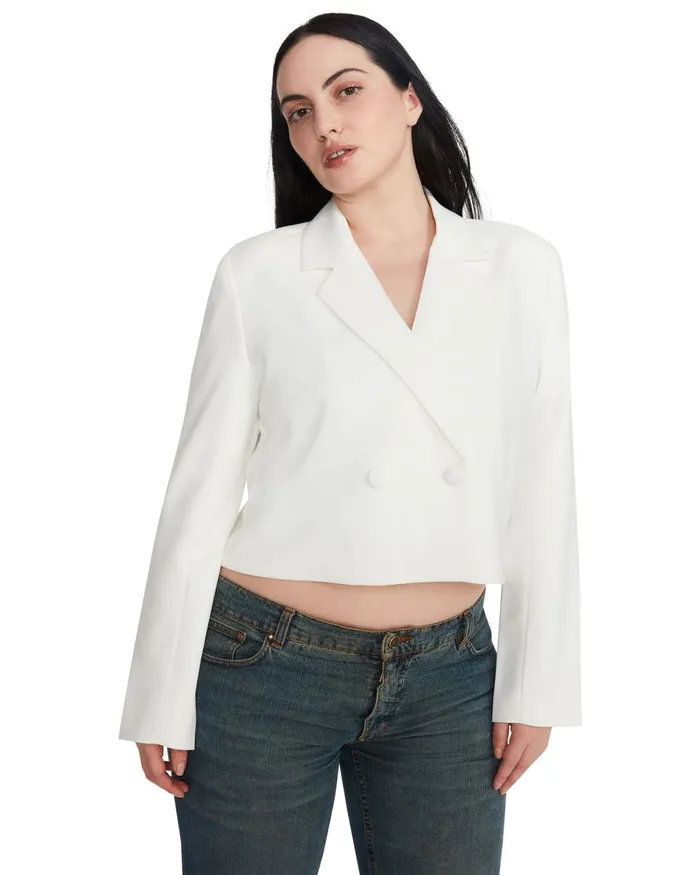 Steve Madden Kourtney Blazer White Womens Jackets and Coats