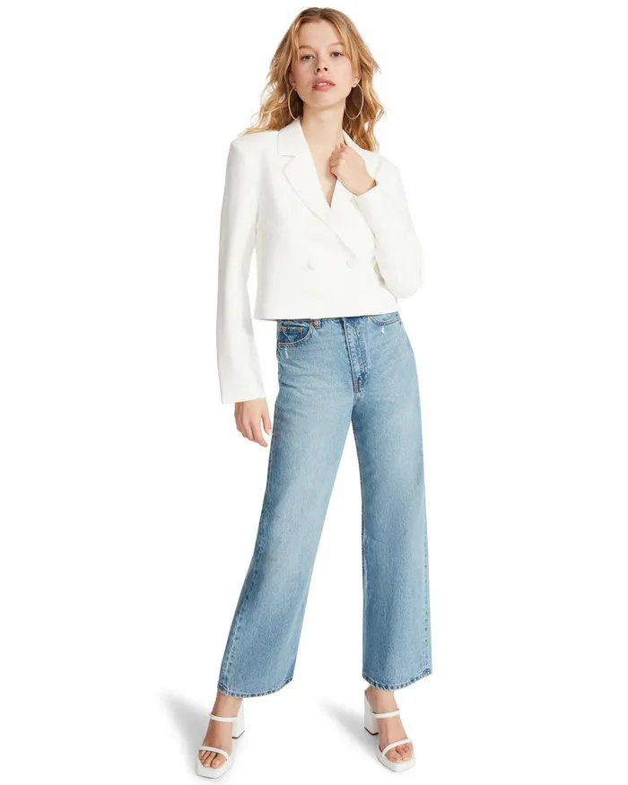 Steve Madden Kourtney Blazer White Womens Jackets and Coats
