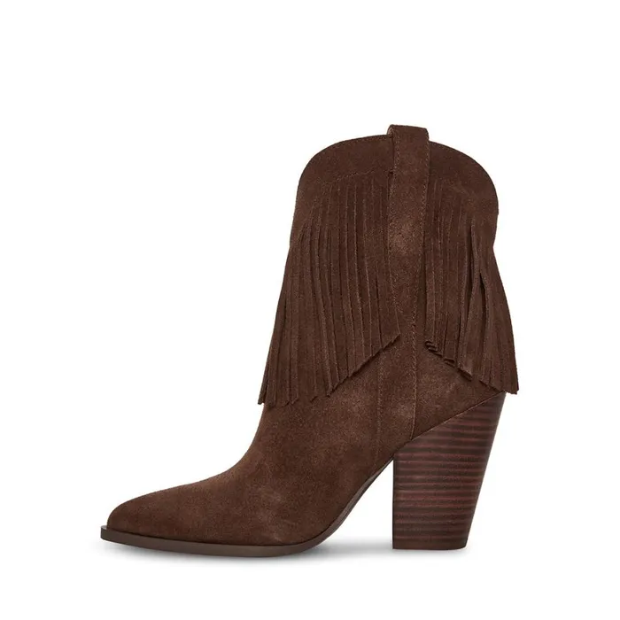 Steve Madden Lainey Brown Suede Womens Boots and Booties