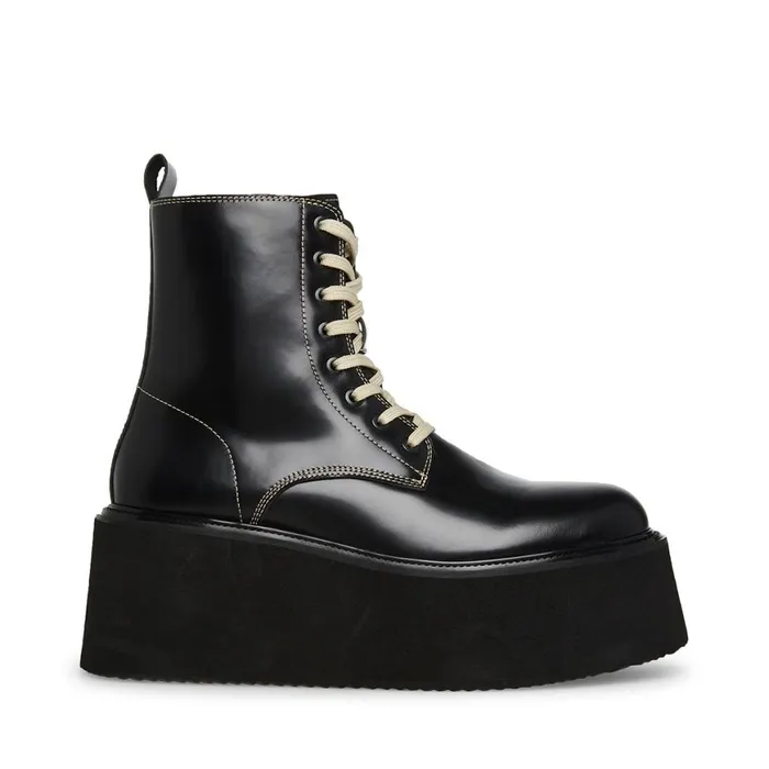 Steve Madden Lazer BlackWhite Leather Mens Boots