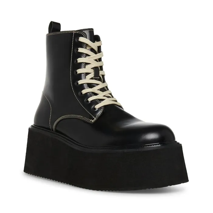 Steve Madden Lazer BlackWhite Leather Mens Boots