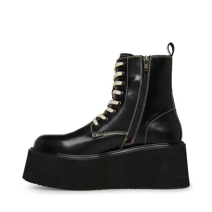 Steve Madden Lazer BlackWhite Leather Mens Boots