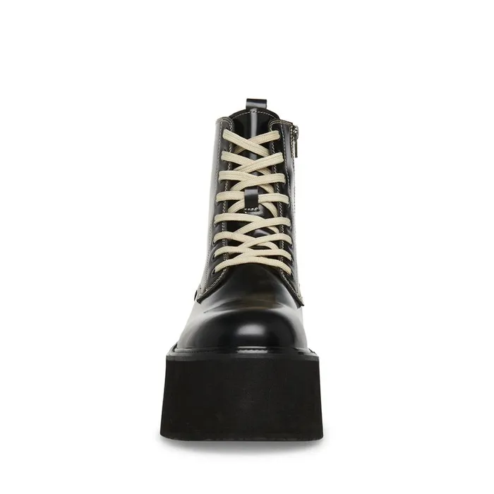 Steve Madden Lazer BlackWhite Leather Mens Boots