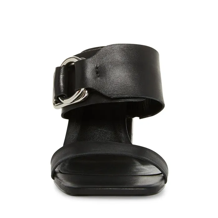 Steve Madden Leda Black Leather Womens Heels
