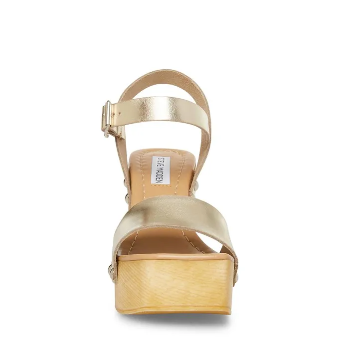 Steve Madden Magnolia Gold Leather Womens Sandals