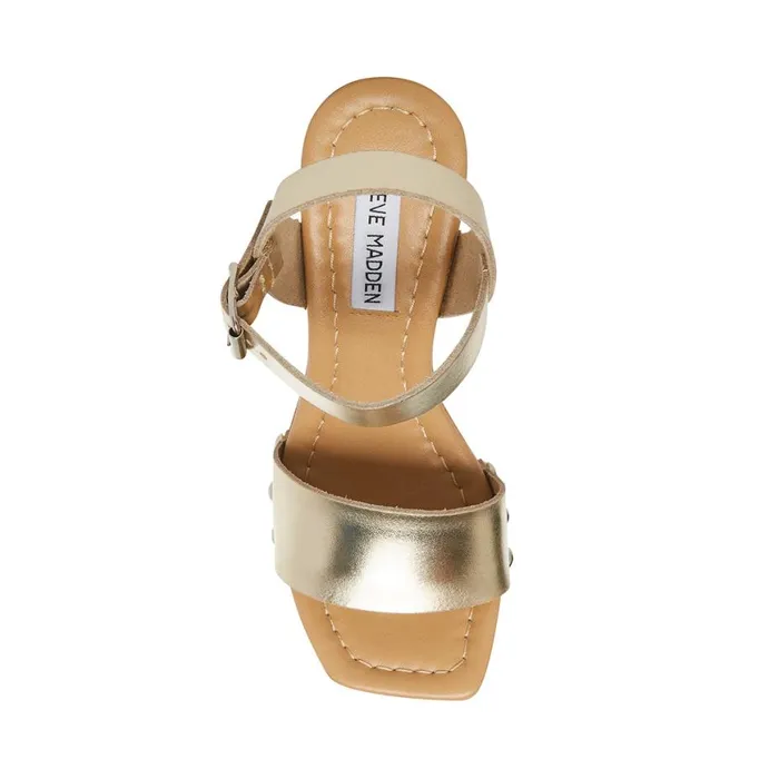 Steve Madden Magnolia Gold Leather Womens Sandals